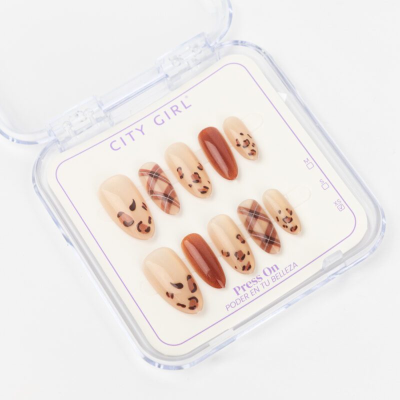 PRESS ON NAILS ALMENDRA ANIMAL PRINT