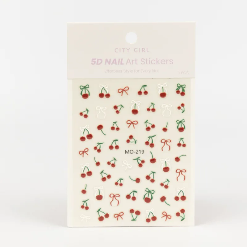STICKERS DE CEREZAS PARA UÑAS