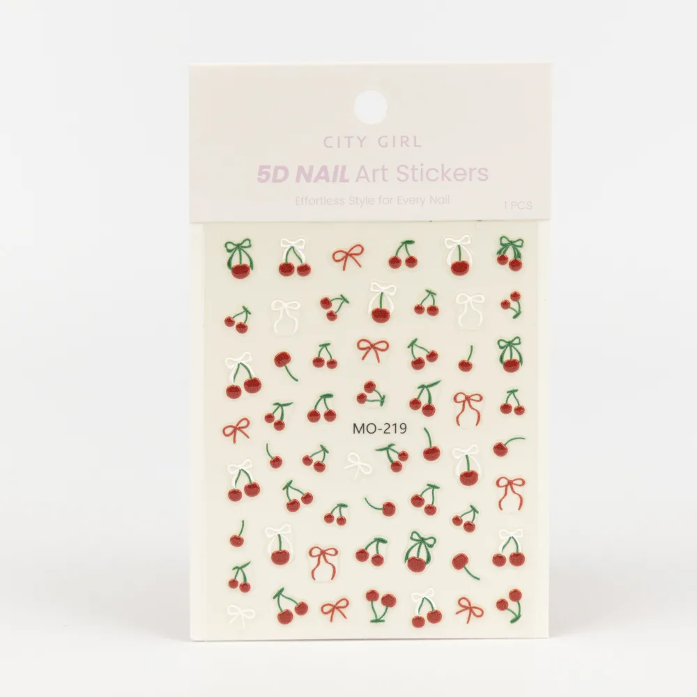 STICKERS DE CEREZAS PARA UÑAS