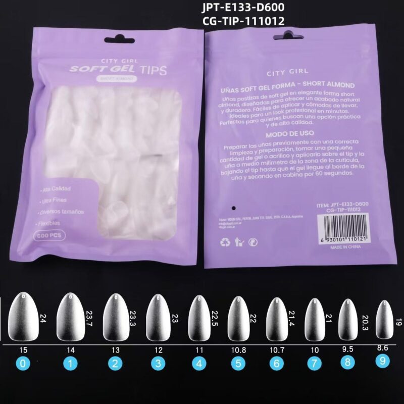 TIPS SOFT GEL EN BOLSA ALMENDRA CORTA
