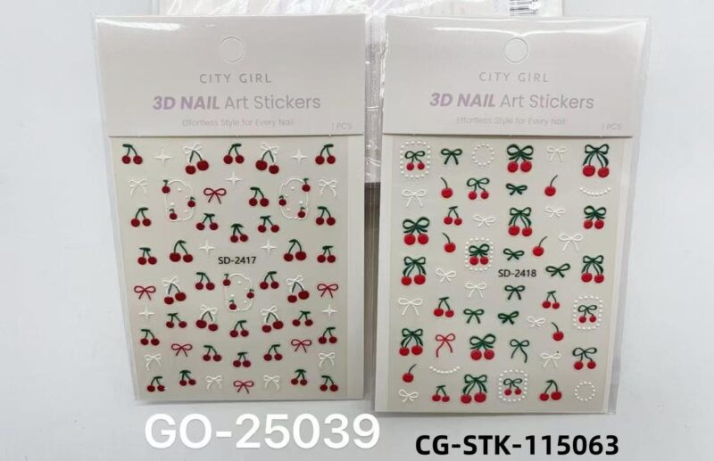 STICKERS DE CEREZA PARA UÑAS