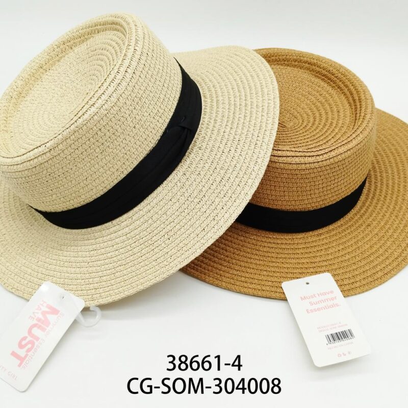 SOMBRERO DE ARPILLERA CON LAZO NEGRO