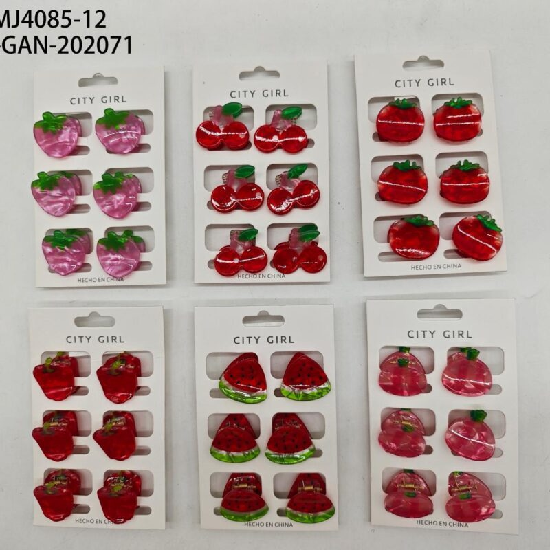 SET DE BROCHES PARA EL PELO FRUTAS