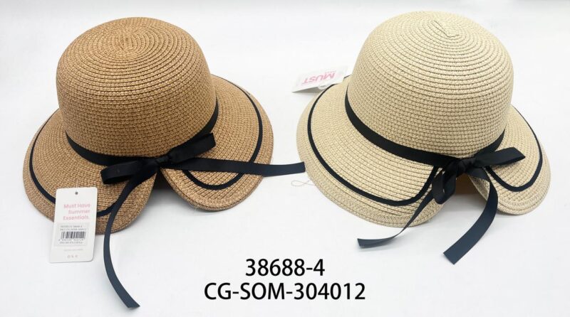 SOMBRERO DE ARPILLERA CON MOÑO NEGRO
