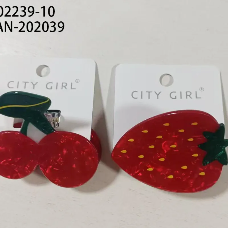 BROCHE PARA EL PELO DE CEREZAS Y FRUTILLAS