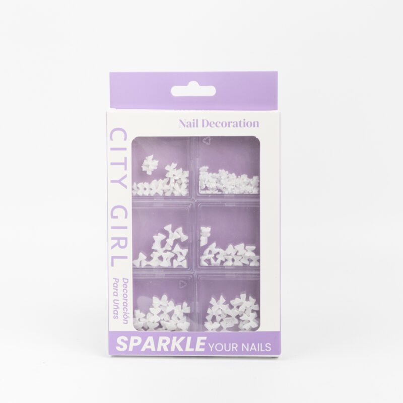 DECORACION DE MOÑOS UNICOLOR PARA UÑAS