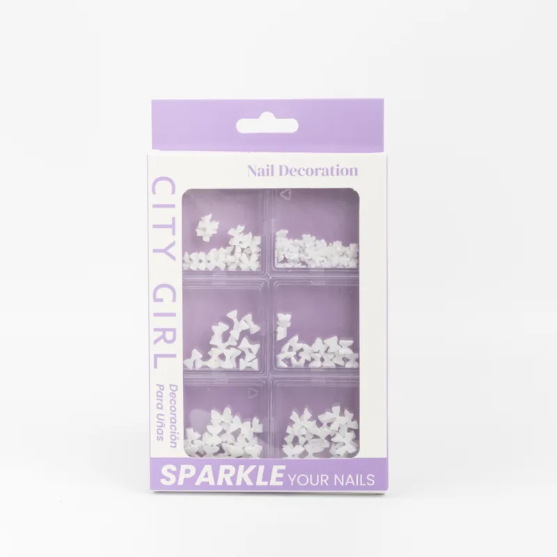 DECORACION DE MOÑOS UNICOLOR PARA UÑAS