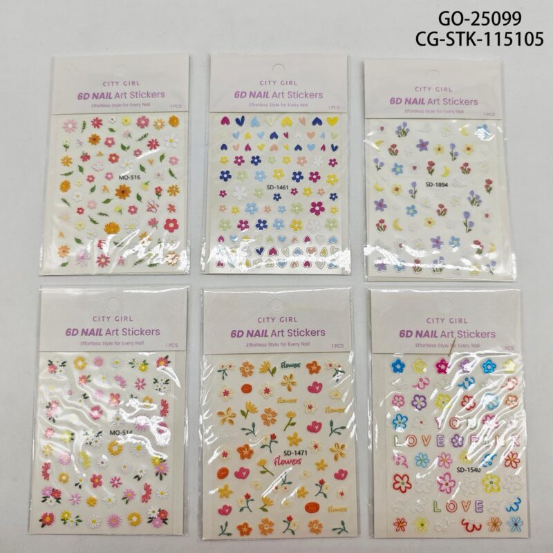 STICKERS DE FLORES PARA UÑAS