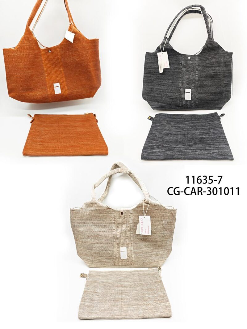 CARTERA DE TELA LISO CON NECESSER