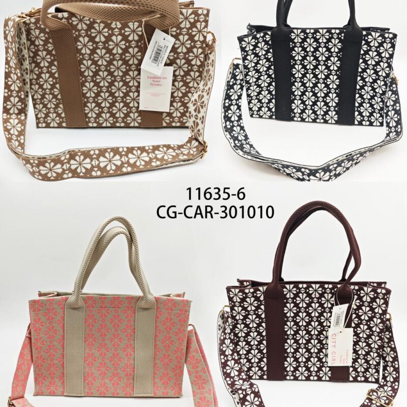 CARTERA DE TELA CON ESTAMPA DE FLORES