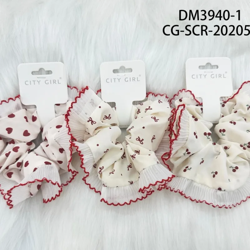 COLITA SCRUNCHIE COQUETTE BLANCO/ROJO