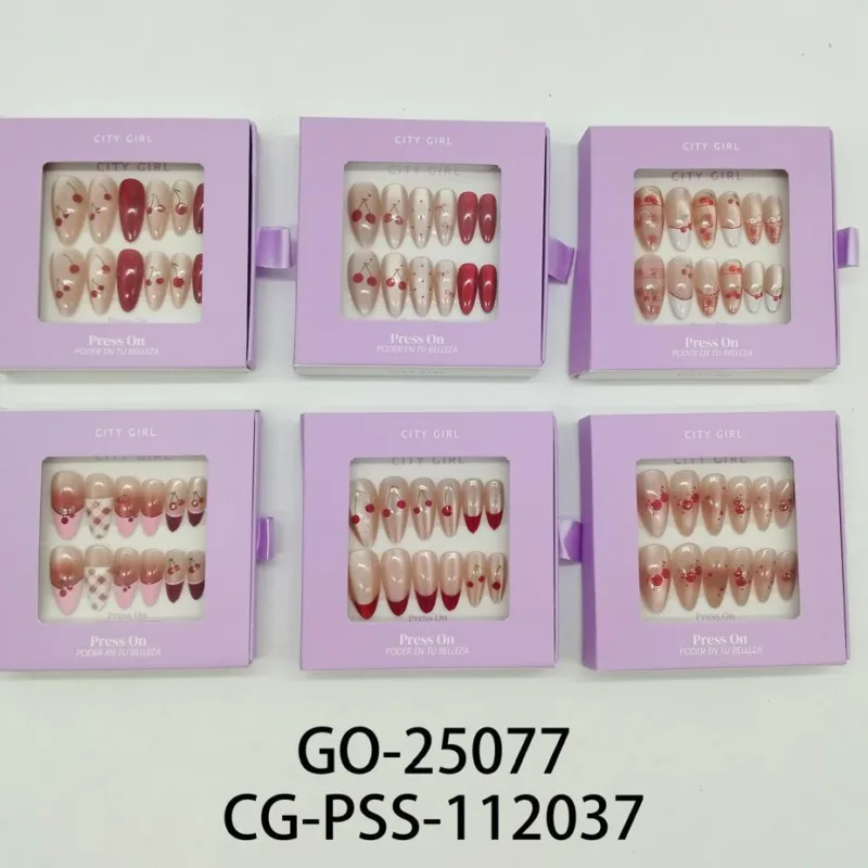 UÑAS PRESS ON ALMENDRA CEREZAS (LILA)