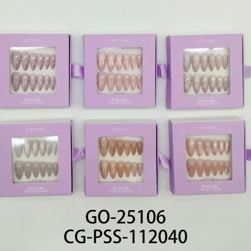 UÑAS PRESS ON ALMENDRA CARACOL (LILA)