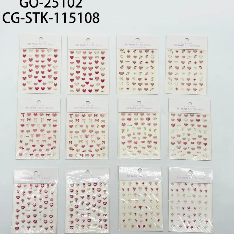 STICKERS PARA UÑAS DE CORAZONES