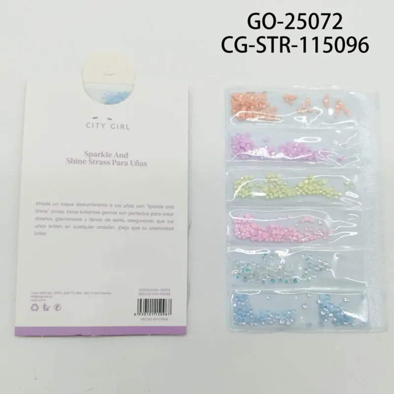 DECORACIÓN MIX DE STRASS DE COLORES PASTEL PARA UÑAS