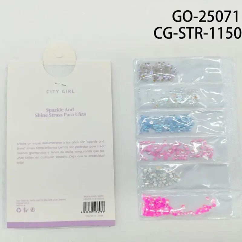 DECORACIÓN MIX DE STRASS DE COLORES PARA UÑAS