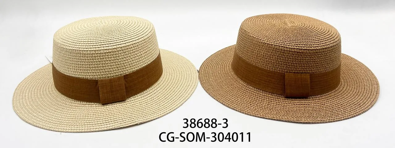 SOMBRERO DE ARPILLERA CON CINTA MARRÓN