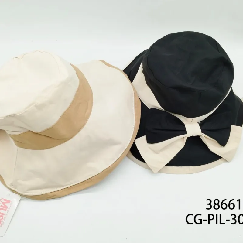 SOMBRERO TIPO PILUSO DOBLE COLOR CON MOÑO