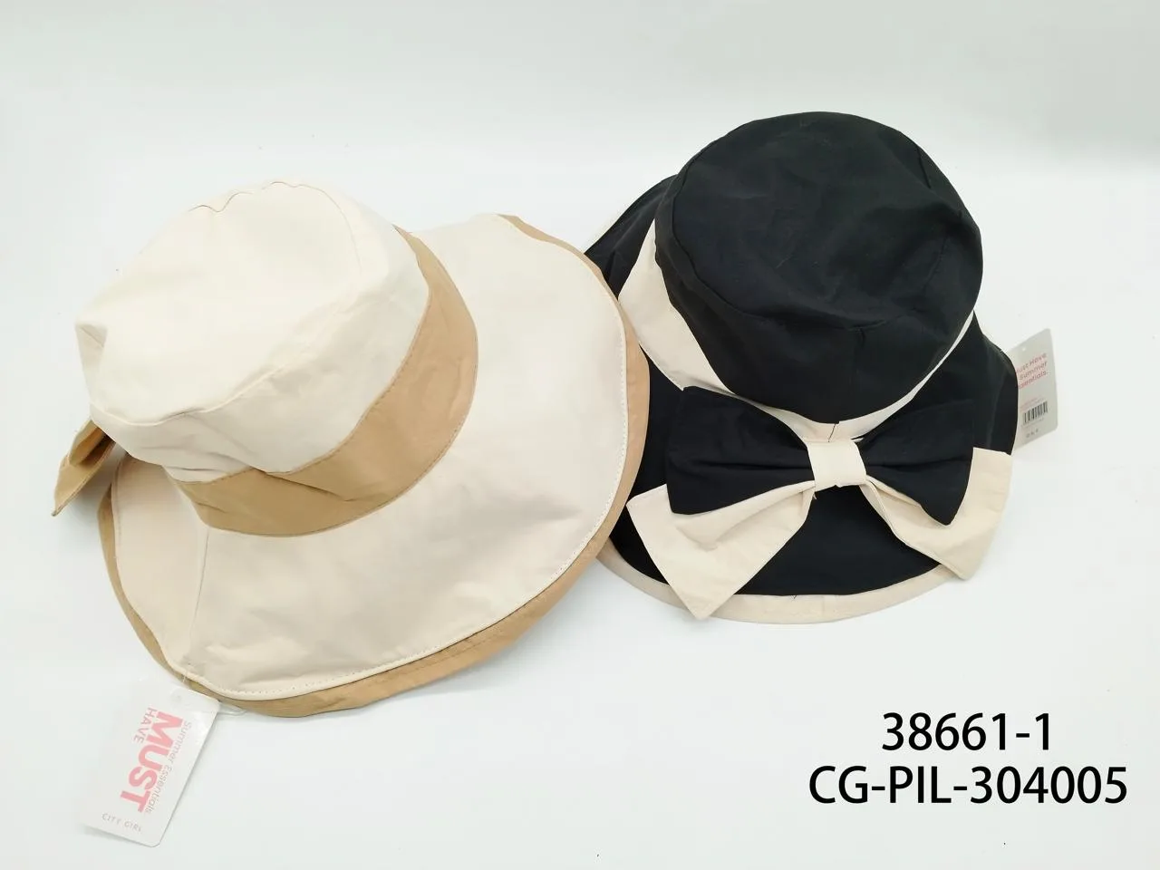 SOMBRERO TIPO PILUSO DOBLE COLOR CON MOÑO