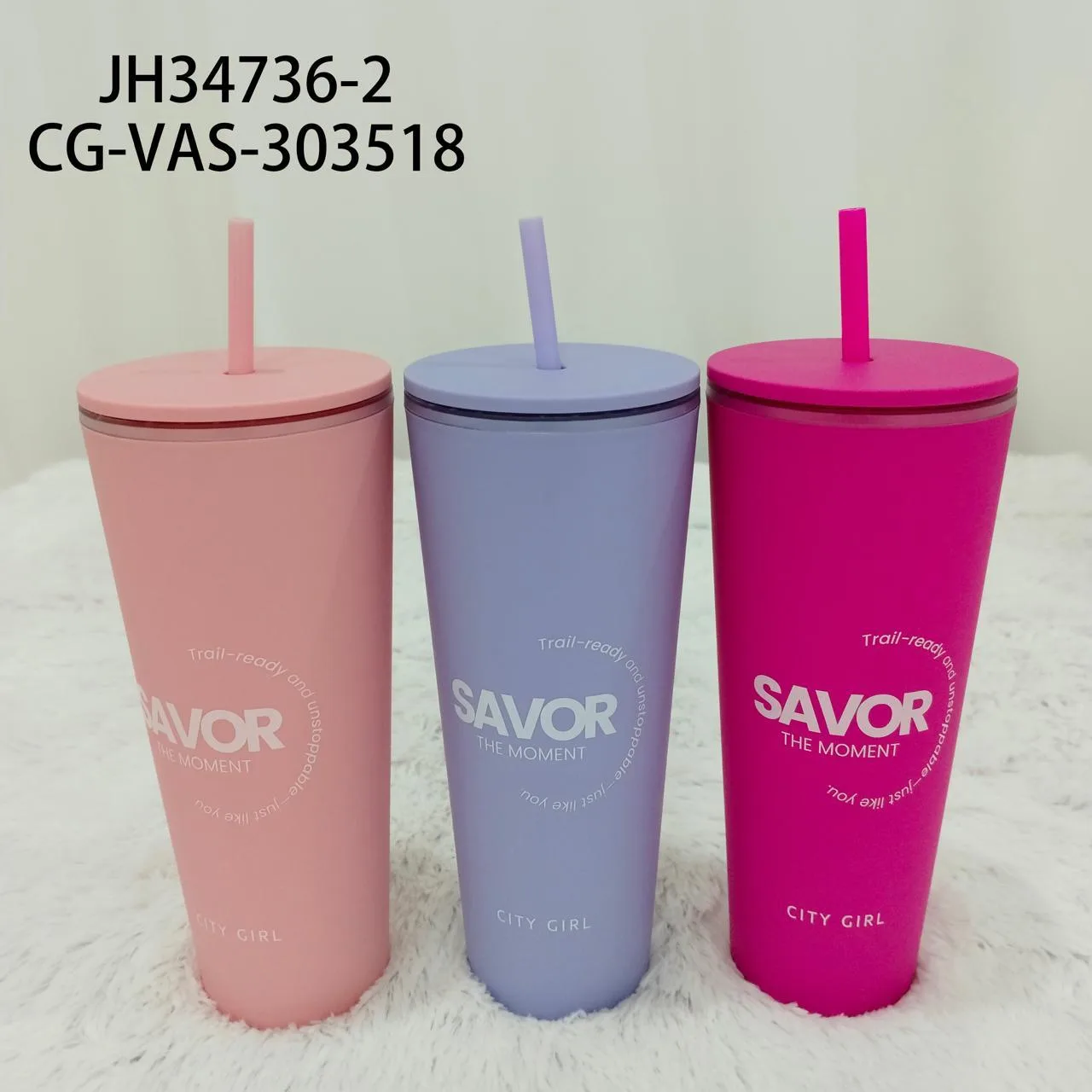 VASO PLASTICO CON SORBETE de 720ML SAVOR