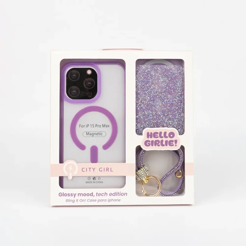 KIT DE FUNDA + LLAVERO PARA IPHONE 15 PRO MAX