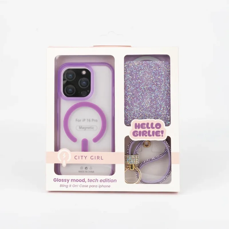 KIT DE FUNDA + LLAVERO PARA IPHONE 16 PRO
