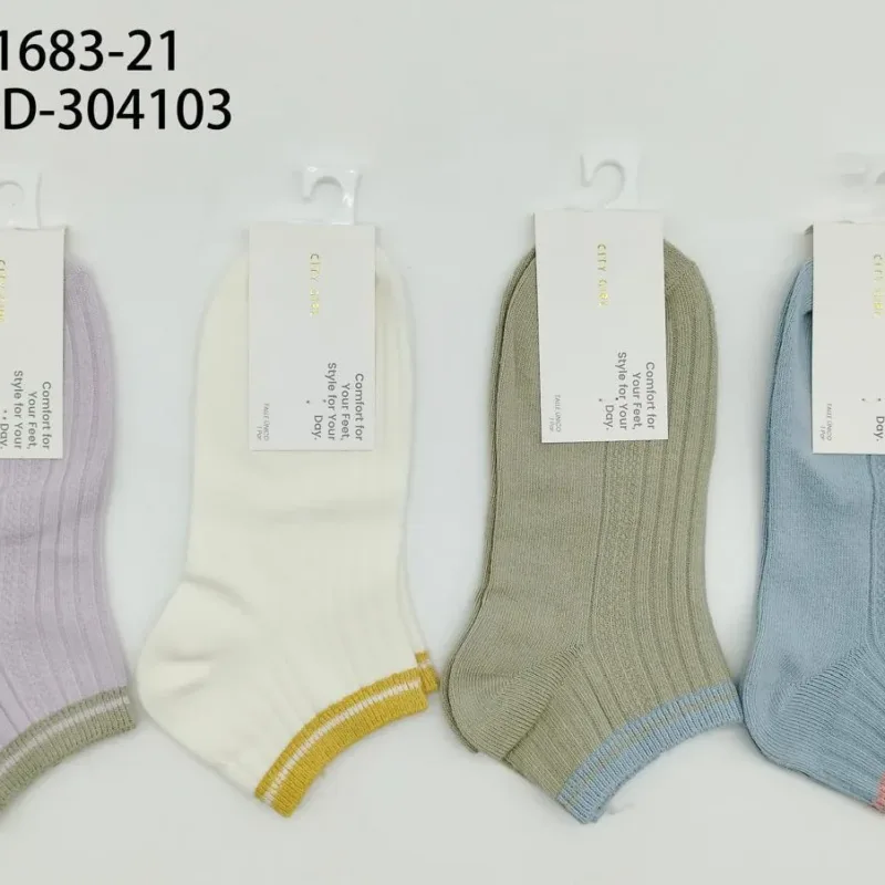 SOQUETES SET UNICOLOR RAYAS PASTEL