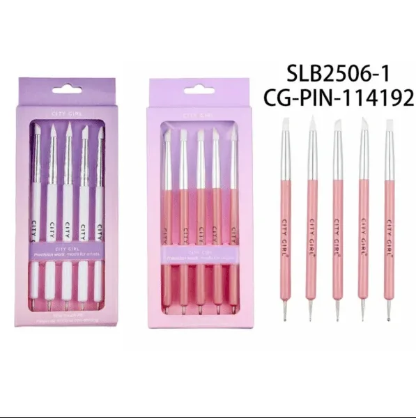 SET DE PINCEL DE SILICONA CON DOTTING  5PCS