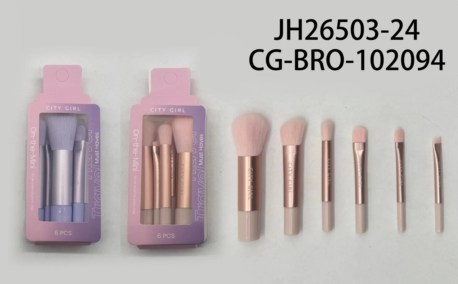 MINI SET DE BROCHAS PARA VIAJE CON ESTUCHE PLÁSTICO