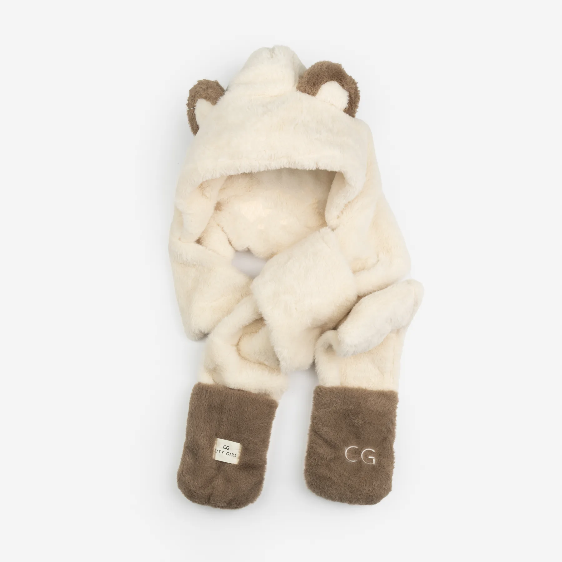 CUELLO CON GORRO Y GUANTES DE PELUCHE