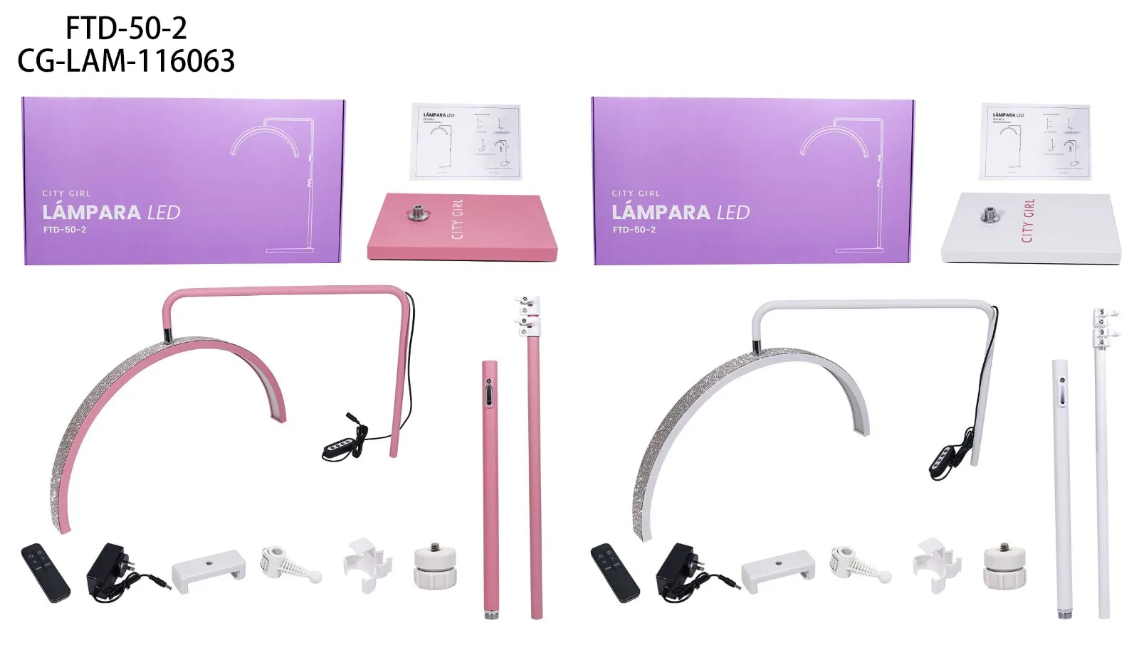 LAMPARA MEDIA LUNA CON PIE SOPORTE