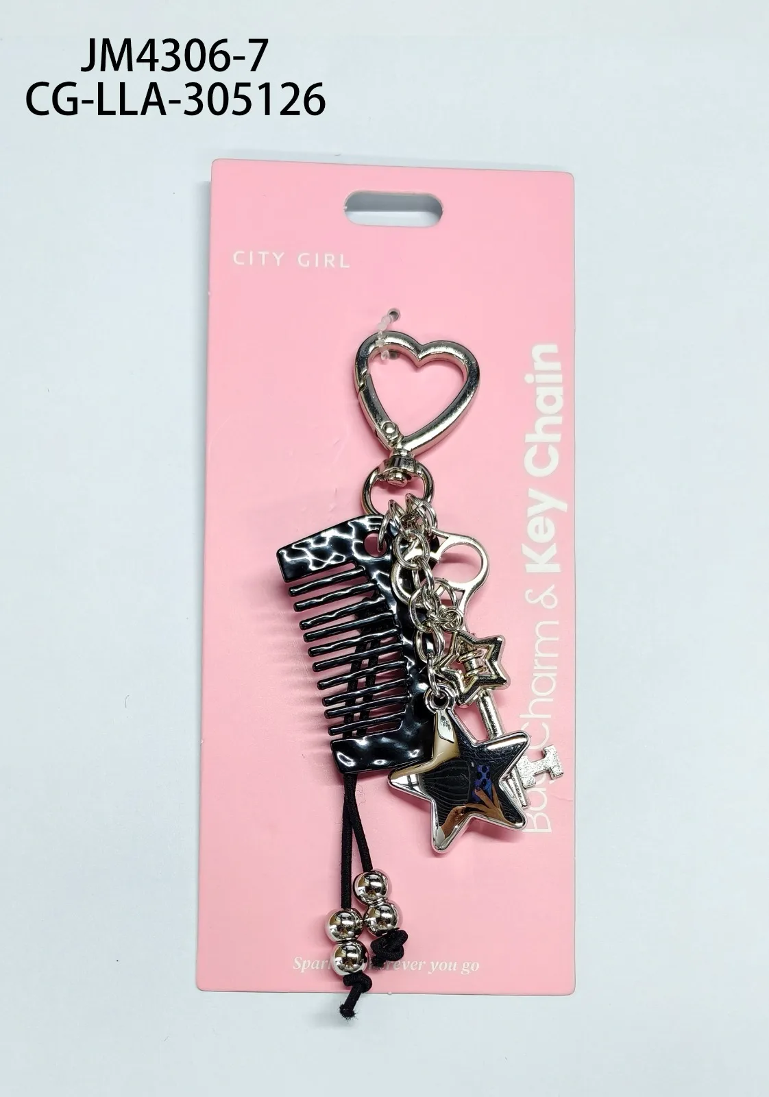 LLAVERO CHARMS ESTRELLAS Y PEINE