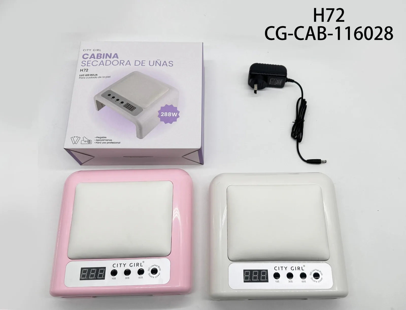 CABINA PARA UÑAS 288W LUZ LED ROJA